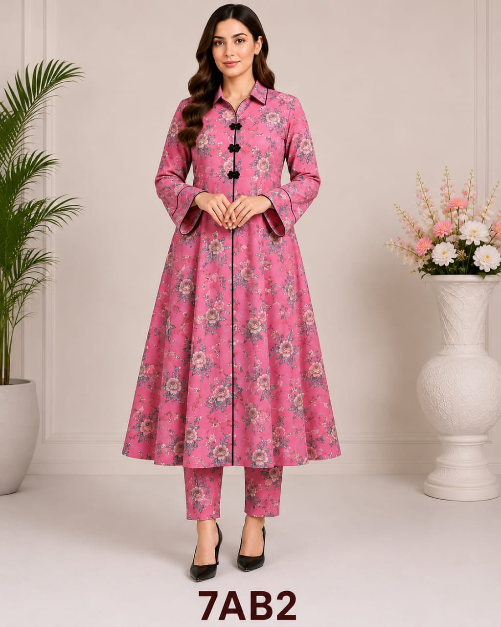 WhatsApp Image 2026-09-01 at 5.17.19 PM Digital print A line frock with strait paints - Image 1