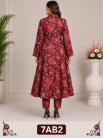 Digital print A line frock with strait paints - Image 2