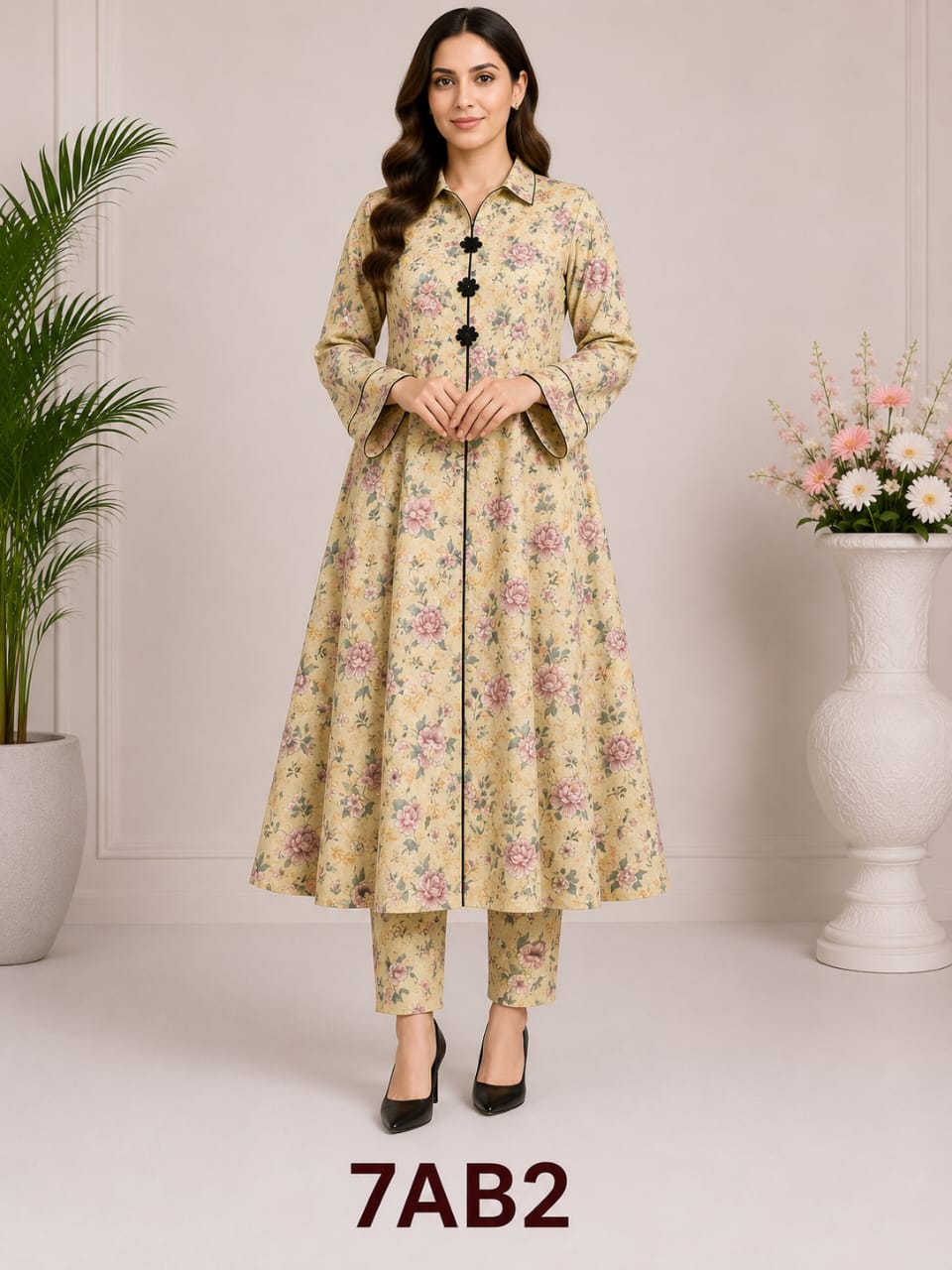 WhatsApp Image 2026-09-01 at 5.17.22 PM Digital print A line frock with strait paints - Image 1