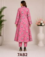 Digital print A line frock with strait paints - Image 2