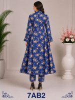 Digital print A line frock with strait paints - Image 2
