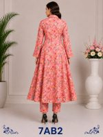 Digital print A line frock with strait paints - Image 2