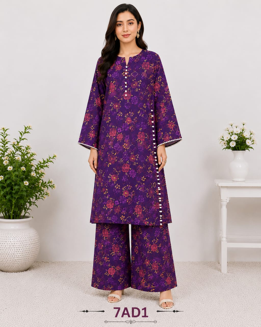 WhatsApp Image 2026-09-01 at 5.17.34 PM Digital print Long shirt with Plazo - Image 1
