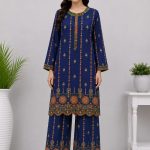 Digital printed shirt with strait trouser