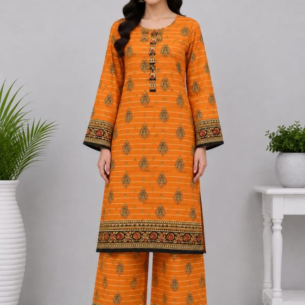 Digital printed shirt with strait trouser