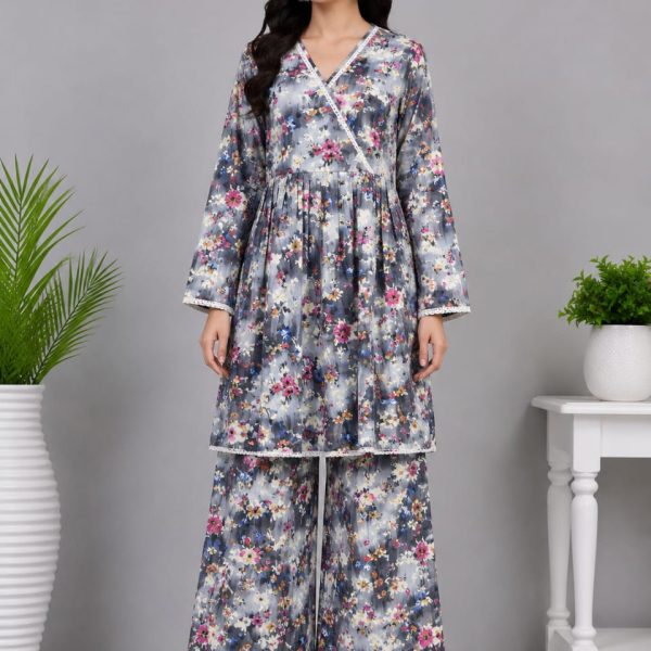 Digital printed frock with Trouser