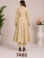 Digital print A line frock with strait paints - Image 2