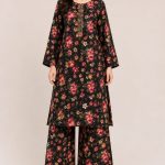 Digital printed long shirt with straight Trouser