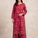 Digital printed long shirt with straight Trouser
