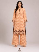 Digital printed long shirt with straight Trouser