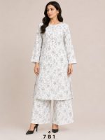 Digital printed long shirt with straight Trouser