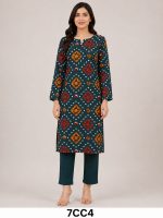 Digital Print with plain Trouser
