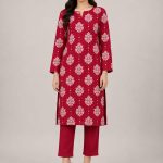 Digital Print with plain Trouser