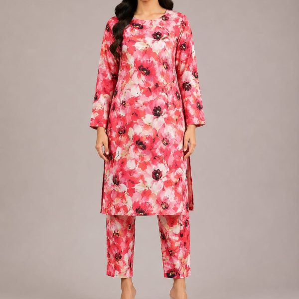 Digital Print Allover suit  on  Lown