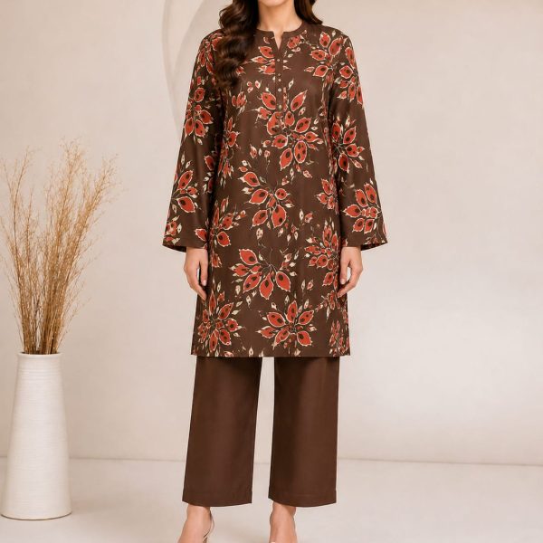 Digital Print shirt with Plain Trouser  on Lown