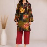 Digital Print shirt with Plain Trouser on Lown