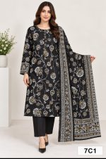 Digital Printed Shirt with Plain Trouser on Dorya Lown