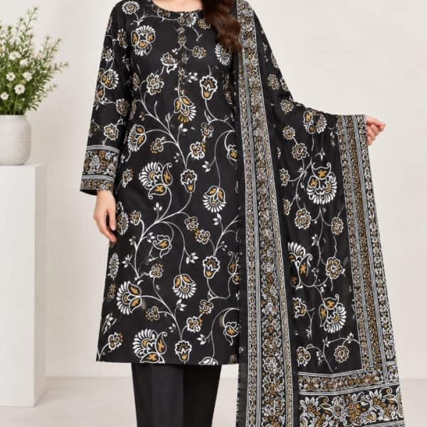 Digital Printed Shirt with Plain Trouser on Dorya Lown