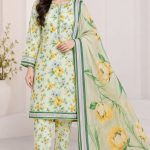 Digital Printed Allover suit with shafun dubatta on Dorya Lown