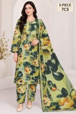 Digital Printed Allover suit with shafun dubatta on Dorya Lown