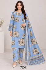 Digital Printed Allover suit on Dorya  Lown