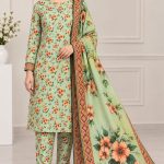 Digital Printed Allover suit on Dorya Lown with shafun dubbata