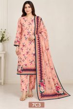 Digital Printed Allover suit on Dorya Lown with shafun dubbata