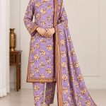 Digital Printed Allover suit on Dorya Lown with shafun dubbata