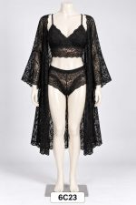 Red Net & Lace Nightwear set with Robe