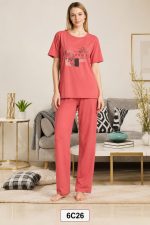 Plain Night Suit with Front Print