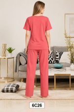 Plain Night Suit with Front Print - Image 2