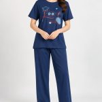Plain Night Suit with Front Print