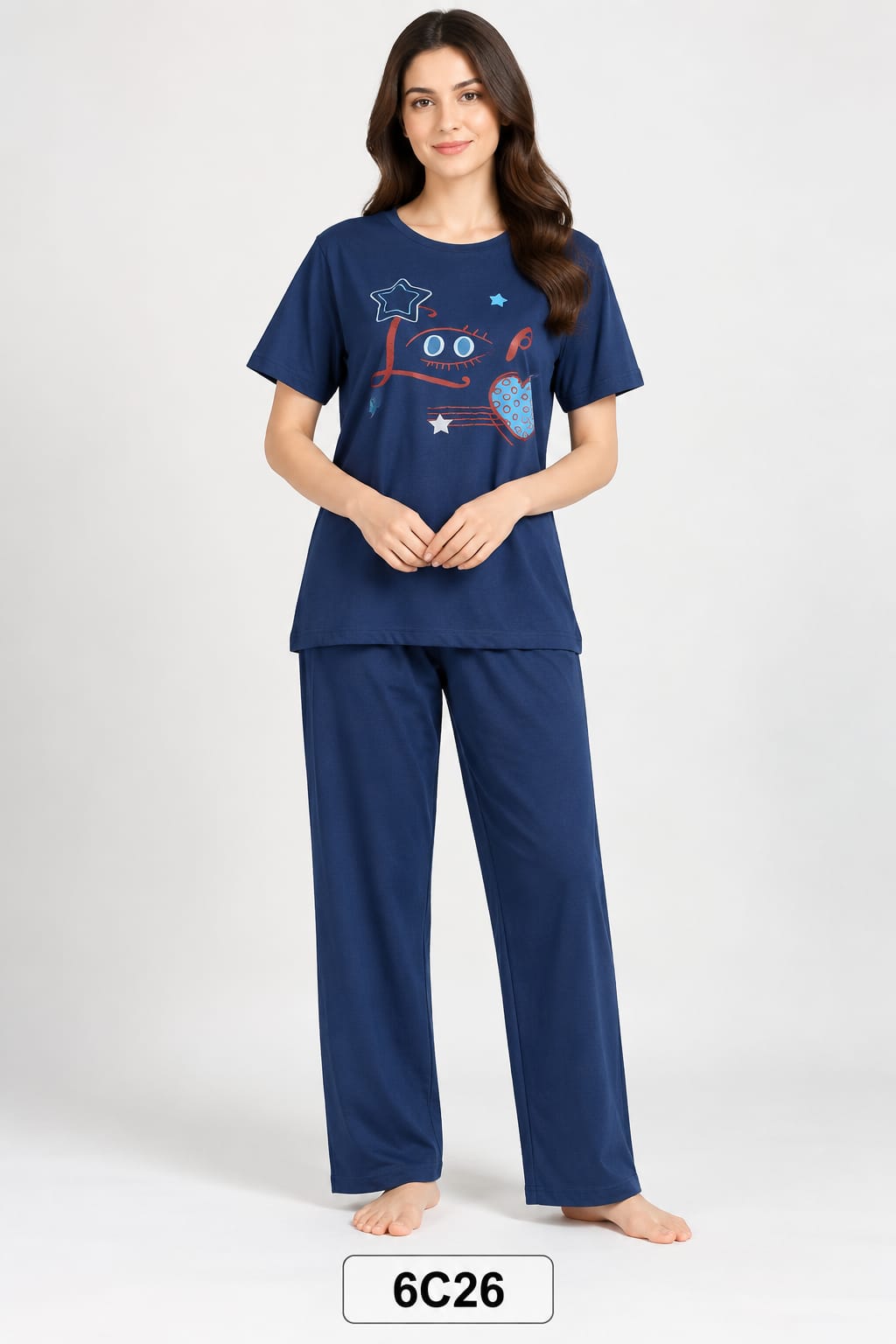 WhatsApp Image 2026-09-06 at 11.47.10 AM Plain Night Suit with Front Print - Image 1