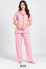 Classic printed Notch Coller nightwear suit