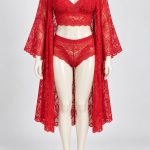 Red Net & Lace Nightwear set with Robe