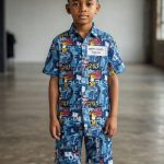 Printed Niker shirt on linen