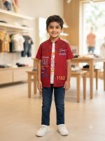 Printed Striped Layered Cotton shirt set